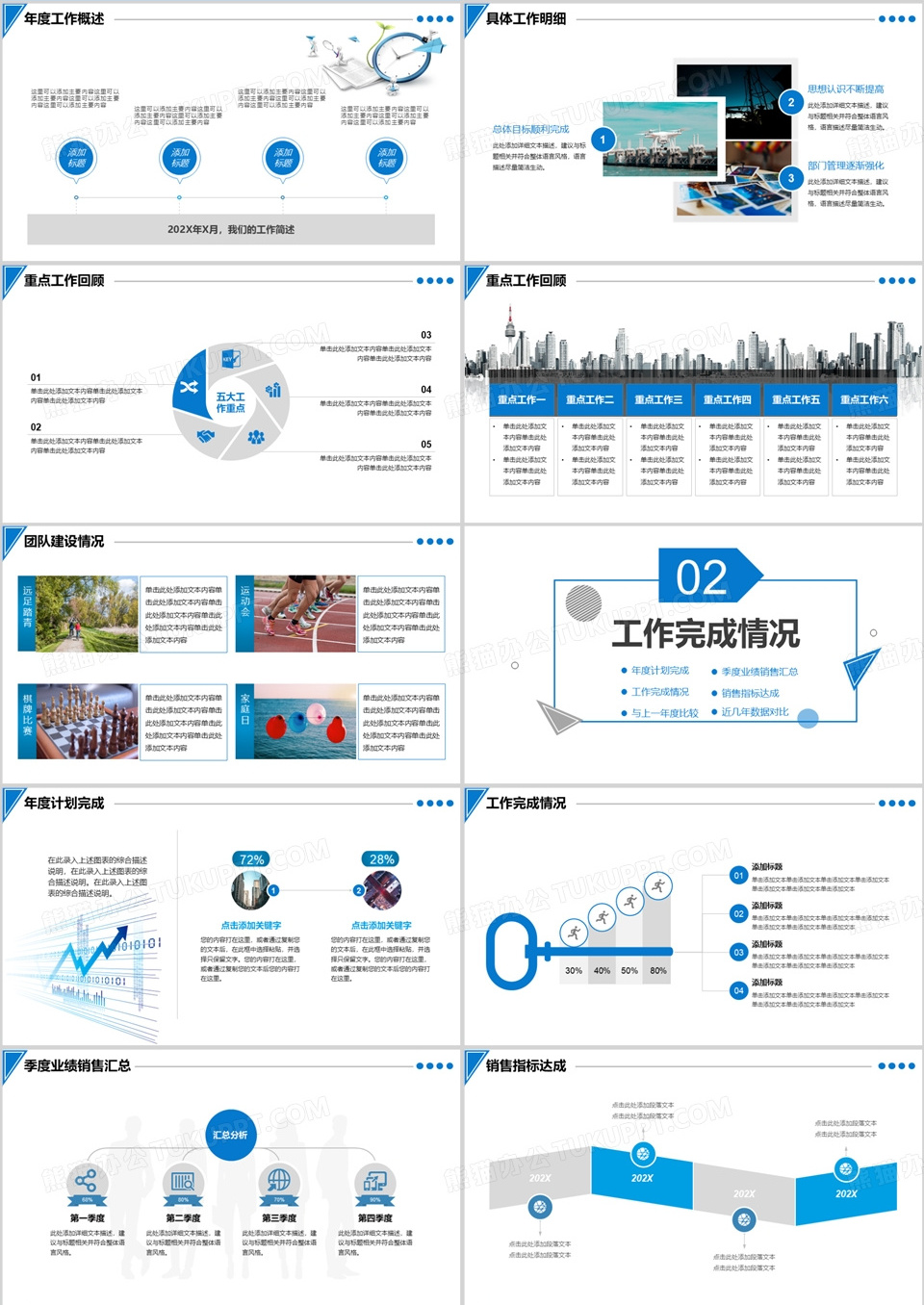 2026蓝色大气简约公司终述职报告动态PPT模板下载