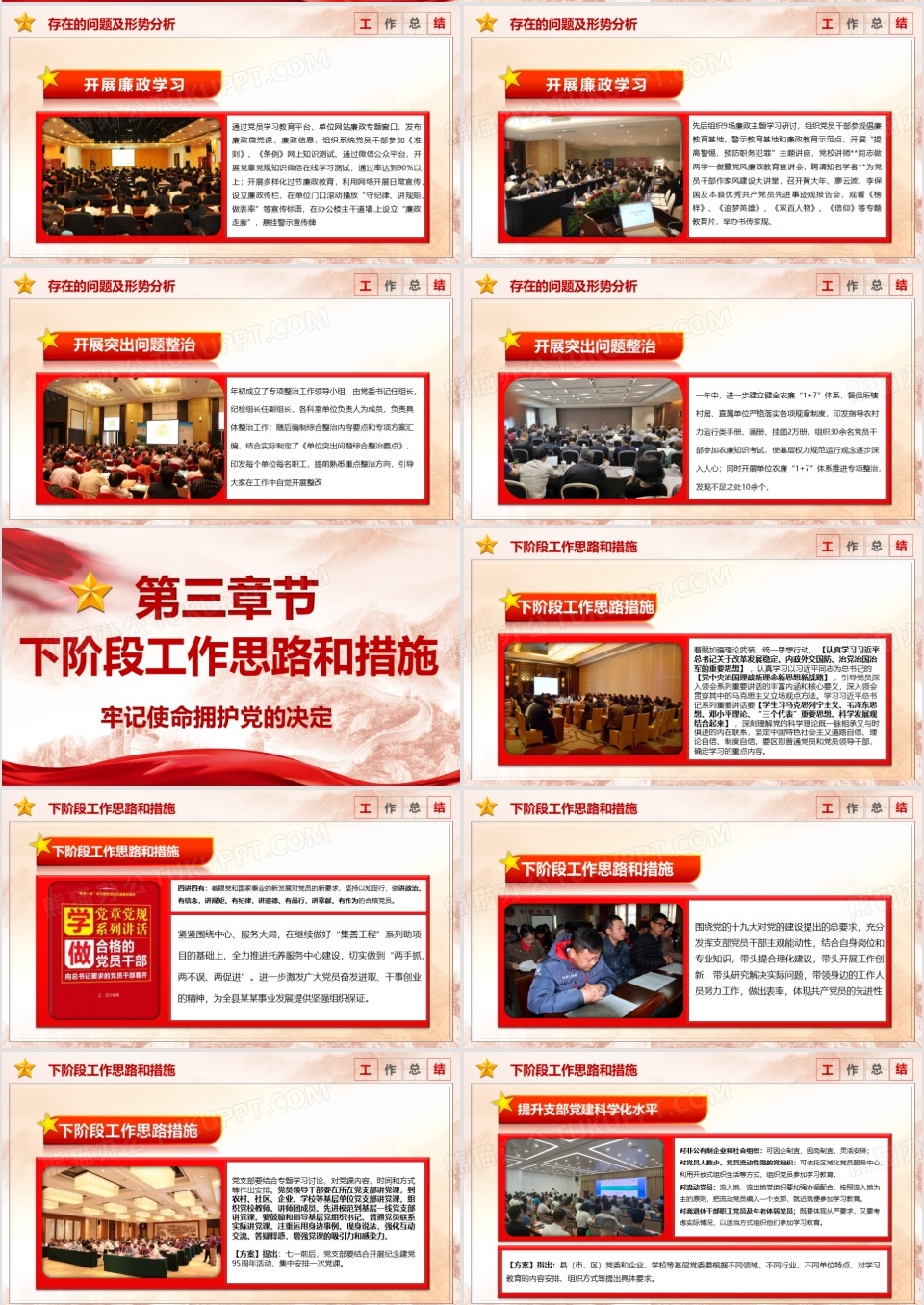 基层机关党委党支部党建工作总结pPPT模板下载